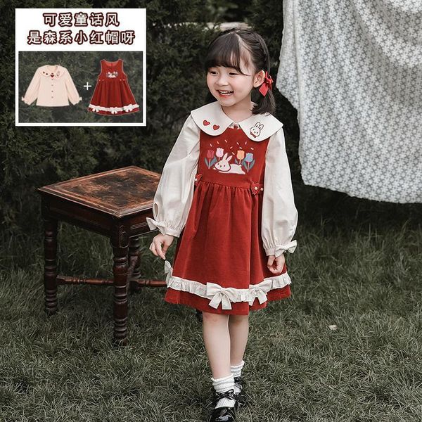 clothing sets lolita corduroy overalls dress girls vintage ruffle harajuku casual kawaii suspenders dresses + shirt 2pcs suit part, White
clothing sets lolita corduroy overalls dress girls vintage ruffle harajuku casual kawaii suspenders dresses + shirt 2pcs suit part, White