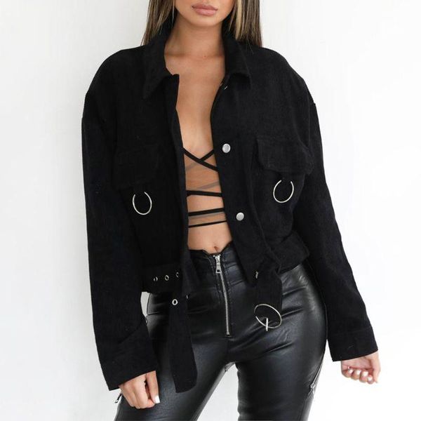 autumn spring women corduroy thin slim coat short jacket pockets retro cool belted solid long sleeve loose outwear women's jackets, Black;brown
autumn spring women corduroy thin slim coat short jacket pockets retro cool belted solid long sleeve loose outwear women's jackets, Black;brown
