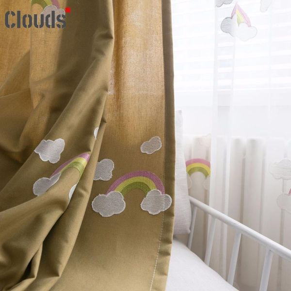 curtain & drapes modern children's curtains simple rainbow embroidered custom blackout for living dining room bedroom
curtain & drapes modern children's curtains simple rainbow embroidered custom blackout for living dining room bedroom