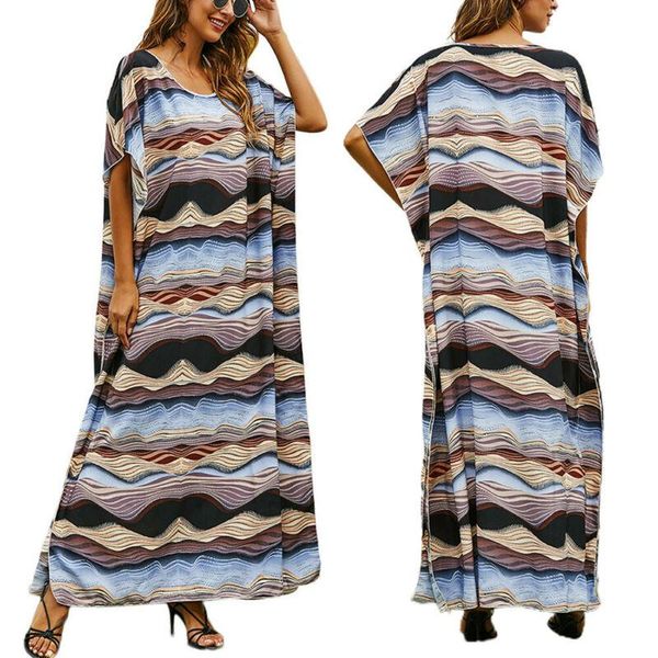 women's swimwear womens floral printed short sleeve maxi dress holiday baggy long sundress uk, White;black
women's swimwear womens floral printed short sleeve maxi dress holiday baggy long sundress uk, White;black