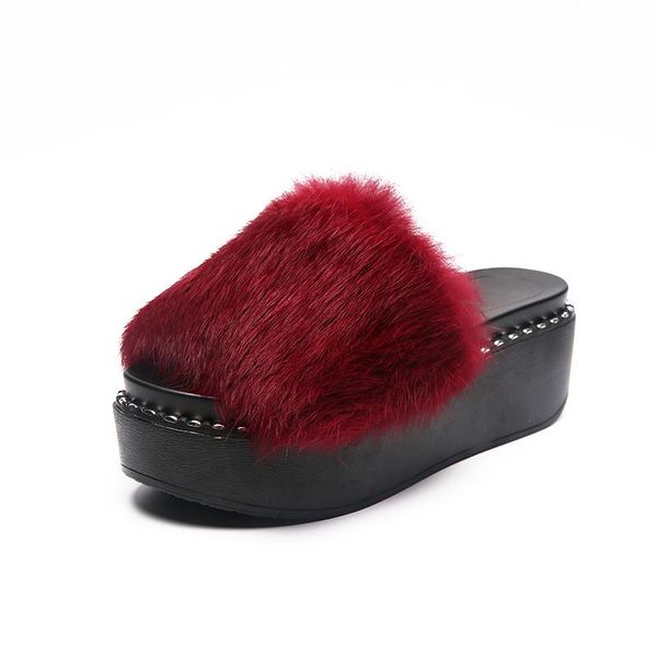 slippers fashion fur slides women female summer flip flops faux upper soft zapatos mujer house indoor platform shoes, Black
slippers fashion fur slides women female summer flip flops faux upper soft zapatos mujer house indoor platform shoes, Black