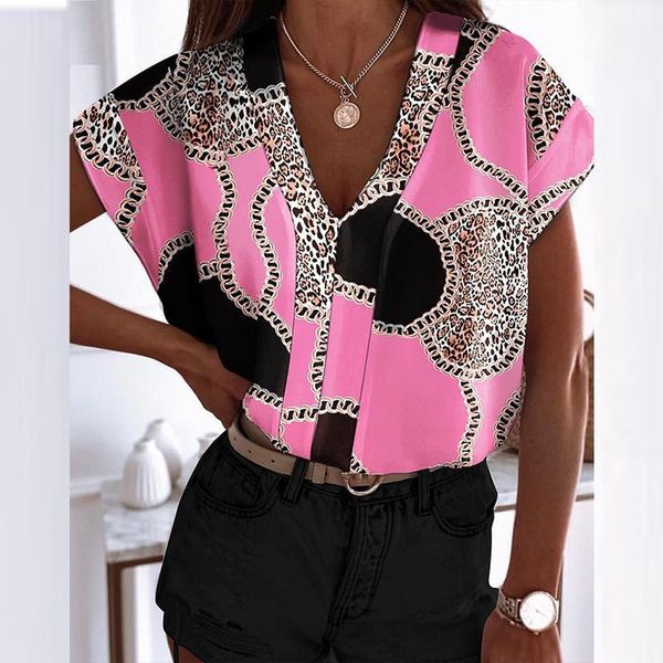 women's blouses & shirts casual loose women v-neck print blouse elegant short sleeve office lady shirt summer pullover femme streetwear, White
women's blouses & shirts casual loose women v-neck print blouse elegant short sleeve office lady shirt summer pullover femme streetwear, White
