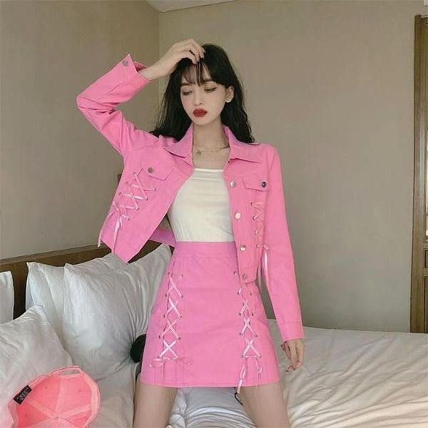 women's tracksuits 2021 spring autumn women korean fashion two-piece set bandage short pu jacket + high waist leather skirt two-pieces, Gray
women's tracksuits 2021 spring autumn women korean fashion two-piece set bandage short pu jacket + high waist leather skirt two-pieces, Gray