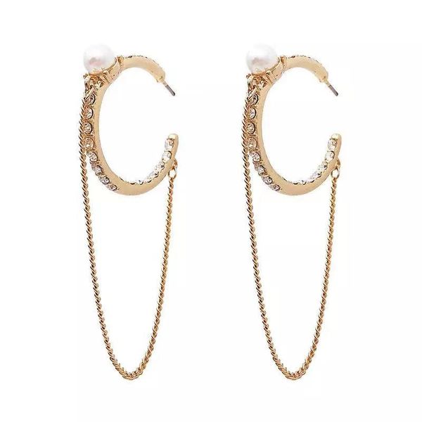 hoop & huggie korean fashion s925 needle round inlaid crystal pearl long chain tassel temperamentally earrings for women ear jewelry, Golden;silver
hoop & huggie korean fashion s925 needle round inlaid crystal pearl long chain tassel temperamentally earrings for women ear jewelry, Golden;silver