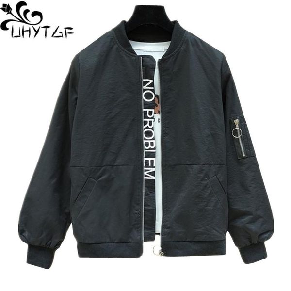 women's jackets uhytgf spring jacket fashion zipper baseball uniform loose autumn coat female bomber short outerwear plus size 1499, Black;brown
women's jackets uhytgf spring jacket fashion zipper baseball uniform loose autumn coat female bomber short outerwear plus size 1499, Black;brown