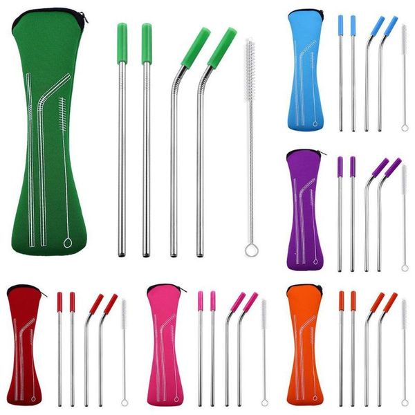 drinking straws 4pcs reusable silicone tips cover stainless steel straight bent kitchen accessories tool for home bar
drinking straws 4pcs reusable silicone tips cover stainless steel straight bent kitchen accessories tool for home bar