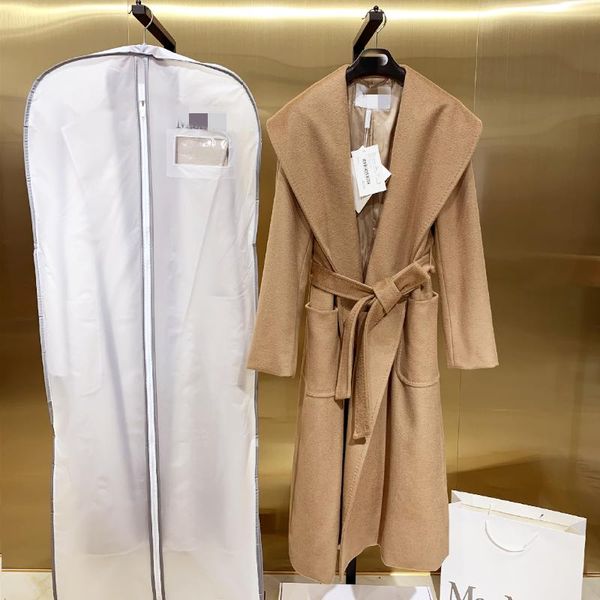 women's wool & blends winter long coat women water ripple camel caramel fashion lapel with pockets lace slim autumn high-end, Black
women's wool & blends winter long coat women water ripple camel caramel fashion lapel with pockets lace slim autumn high-end, Black