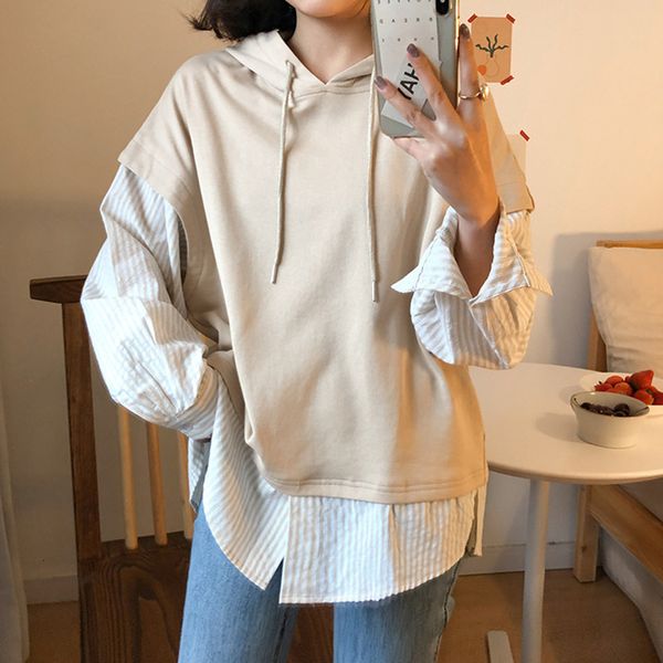 2021 new autumn preppy style faux two pieces stripe hoodies womens sweatshirts and pullovers (f3935) dzfv, Black
2021 new autumn preppy style faux two pieces stripe hoodies womens sweatshirts and pullovers (f3935) dzfv, Black