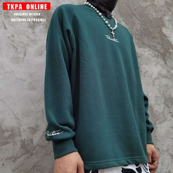 tkpa harajuku solid color letter embroidery loose casual pullover sweater high street men's top, Black
tkpa harajuku solid color letter embroidery loose casual pullover sweater high street men's top, Black