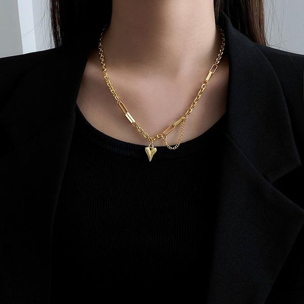 pendant necklaces nanny heart necklace chain stitching alloy hip hop punk fine jewelry charm women's fashion golden, Silver
pendant necklaces nanny heart necklace chain stitching alloy hip hop punk fine jewelry charm women's fashion golden, Silver