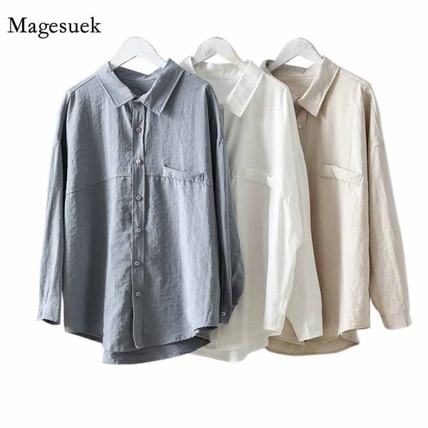 minimalist loose turn-down collar women spring splicing cardigan blouses solid female shirt white shirts blusas 11890 210308
minimalist loose turn-down collar women spring splicing cardigan blouses solid female shirt white shirts blusas 11890 210308