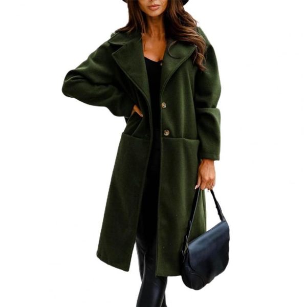 women's wool & blends lady trench coat women solid color single-breasted casual turn-down collar cardigan woolen winter jacket for dail, Black
women's wool & blends lady trench coat women solid color single-breasted casual turn-down collar cardigan woolen winter jacket for dail, Black