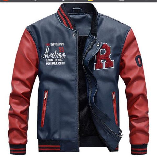 motorcycle leather jacket men college fleece baseball bomber jackets faux leather coats mens winter pilot bomber jacket, Black;brown
motorcycle leather jacket men college fleece baseball bomber jackets faux leather coats mens winter pilot bomber jacket, Black;brown