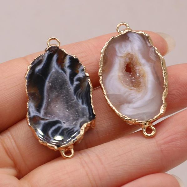 charms natural semi-precious stone pendants irregular agate connector gilded edge for diy jewelry making gift, Bronze;silver
charms natural semi-precious stone pendants irregular agate connector gilded edge for diy jewelry making gift, Bronze;silver