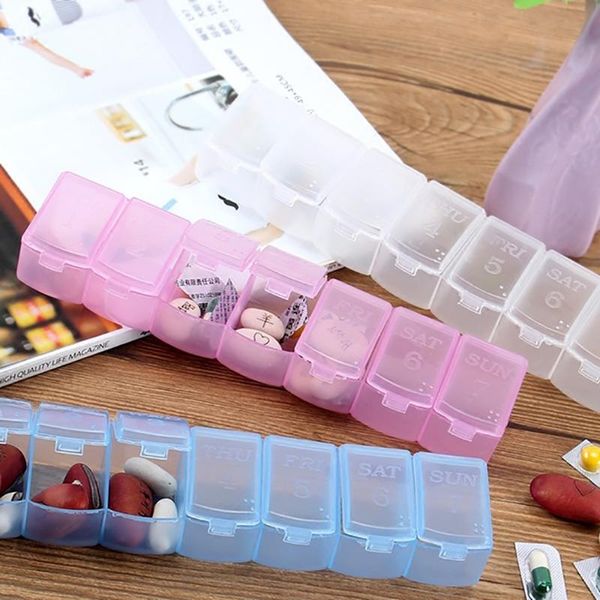 1pc 7 grids 1 week box splitter plastic holder portable travel tablet container storage box sundries organizer
1pc 7 grids 1 week box splitter plastic holder portable travel tablet container storage box sundries organizer