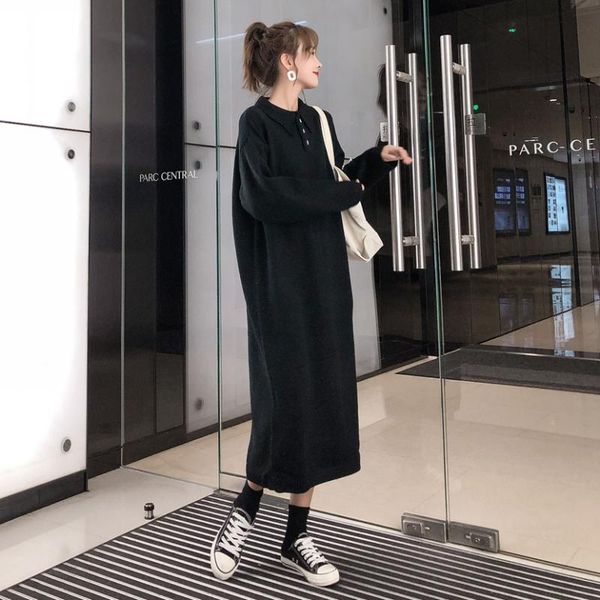 casual dresses yamdi korean style autumn sweater dress women 2021 warm woman thick knitted jumper pollover winter turn-down, Black;gray
casual dresses yamdi korean style autumn sweater dress women 2021 warm woman thick knitted jumper pollover winter turn-down, Black;gray