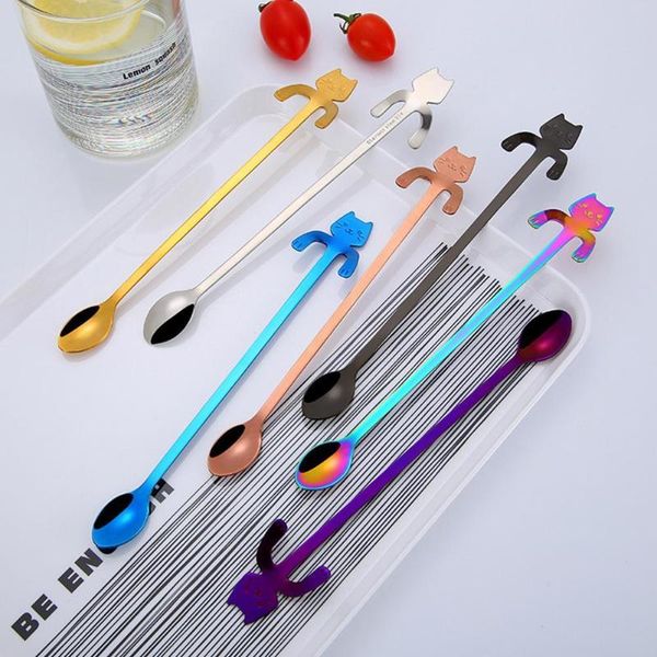 1pcs coffe spoon creative mini stainless steel cartoon spoon cat drinking handle coffee tools ice long flatw cream w7g4
1pcs coffe spoon creative mini stainless steel cartoon spoon cat drinking handle coffee tools ice long flatw cream w7g4