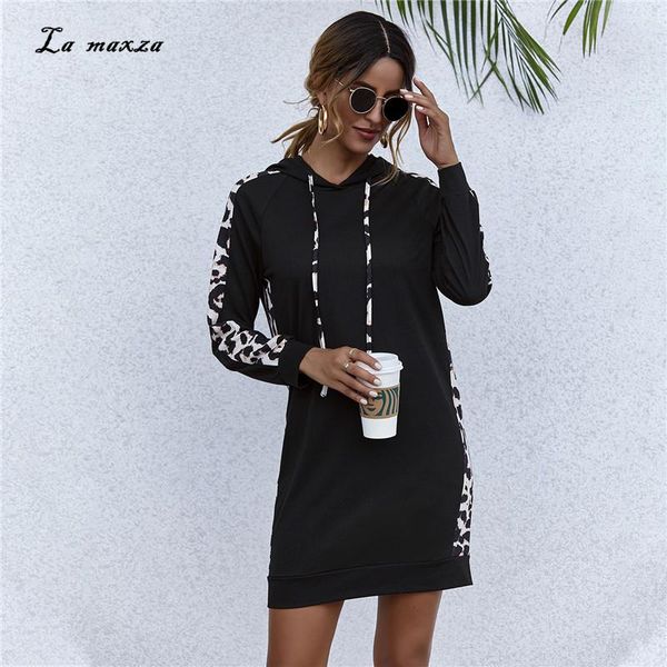casual dresses autumn 2021 women dress vintage leopard patchwork hooded lantern sleeves slim mini, Black;gray
casual dresses autumn 2021 women dress vintage leopard patchwork hooded lantern sleeves slim mini, Black;gray