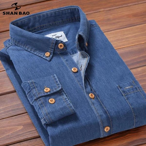 men's casual shirts shan bao 2021 autumn brand slim denim shirt 100% cotton classic style young fashion long sleeve 3 colors, White;black
men's casual shirts shan bao 2021 autumn brand slim denim shirt 100% cotton classic style young fashion long sleeve 3 colors, White;black