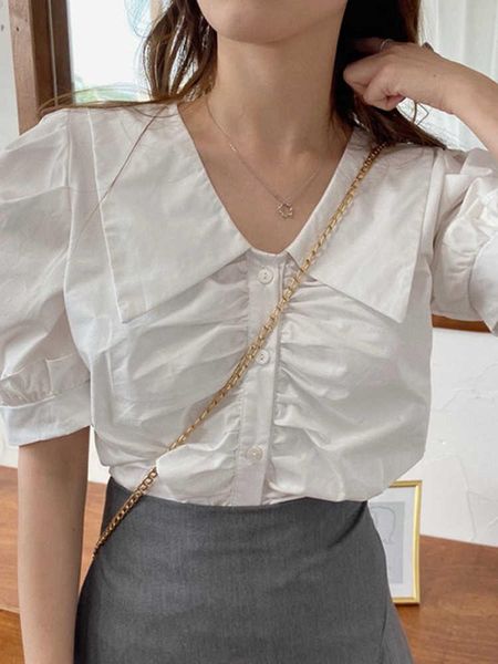 women's blouses & shirts summer design small thin white shirt sweet bubble sleeve short french chic lady
women's blouses & shirts summer design small thin white shirt sweet bubble sleeve short french chic lady