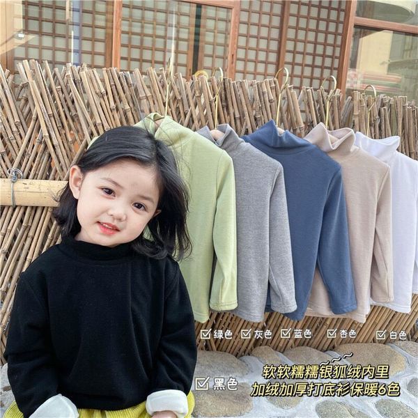 collar autumn winter boys' and girls' high base shirt foreign style children's solid color plush thickened war, Black;white
collar autumn winter boys' and girls' high base shirt foreign style children's solid color plush thickened war, Black;white