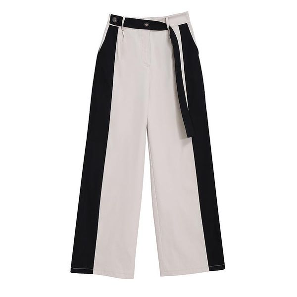 women's pants & capris casual streetwear woman long straight with pocket sashes patchwork ladies stylish hit color style trousers, Black;white
women's pants & capris casual streetwear woman long straight with pocket sashes patchwork ladies stylish hit color style trousers, Black;white