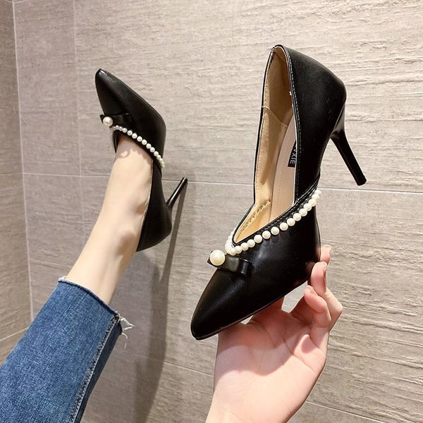 2021 new luxury pearl heels women white pu leather pointed toe party shoes woman slip on fashion pumps ladies b46g, Black
2021 new luxury pearl heels women white pu leather pointed toe party shoes woman slip on fashion pumps ladies b46g, Black