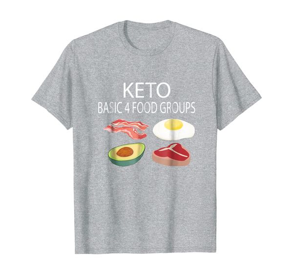 keto diet low carb high fat 4 food group funny gift t shirt, White;black 
keto diet low carb high fat 4 food group funny gift t shirt, White;black