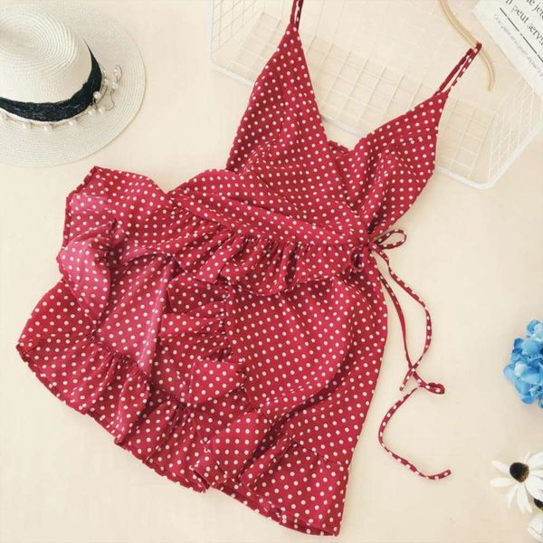 v-neck high waist one piece wave point irregular ruffle lace sling dress women's fashion 8827, Gray
v-neck high waist one piece wave point irregular ruffle lace sling dress women's fashion 8827, Gray