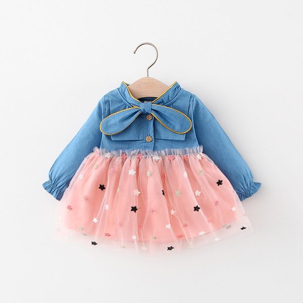 toddler infant baby dress girl bow denim clothes stars chiffon mesh costume princess dress fashion patchwork baby girls dresses, Red;yellow
toddler infant baby dress girl bow denim clothes stars chiffon mesh costume princess dress fashion patchwork baby girls dresses, Red;yellow