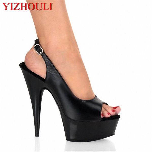 15cm high-heeled shoes formal dress shoes open toe sandals sling peep-toe platform sandals with 4 inch stiletto heel, Black
15cm high-heeled shoes formal dress shoes open toe sandals sling peep-toe platform sandals with 4 inch stiletto heel, Black