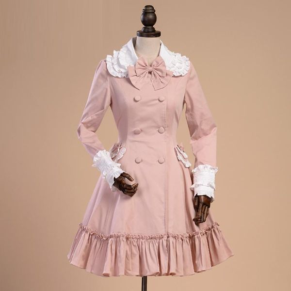 casual dresses women spring autumn office dress vintage lolita costume female cotton college ruffled long windbreaker, Black;gray
casual dresses women spring autumn office dress vintage lolita costume female cotton college ruffled long windbreaker, Black;gray