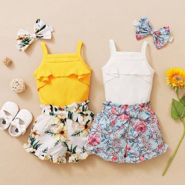 clothing sets girl outfits born baby clothes summer solid sleeveless suspender romper bodysuit+floral print shorts headbands, White
clothing sets girl outfits born baby clothes summer solid sleeveless suspender romper bodysuit+floral print shorts headbands, White