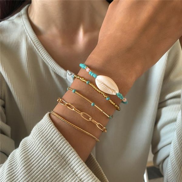 beach shell metal beaded strands bracelets bohemian contrast color vacation hand chain jewelry sets european women multi layer suit dress br, Black
beach shell metal beaded strands bracelets bohemian contrast color vacation hand chain jewelry sets european women multi layer suit dress br, Black