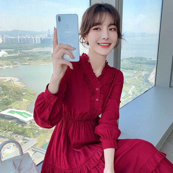 women's t-shirt spring edition han full-dressed aristocratic temperament cultivate morality show thin waist red dress 088q, White
women's t-shirt spring edition han full-dressed aristocratic temperament cultivate morality show thin waist red dress 088q, White