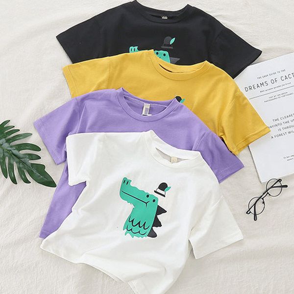 summer boys new 2021 short sleeve and girls children's t-shirt, Black;white 
summer boys new 2021 short sleeve and girls children's t-shirt, Black;white