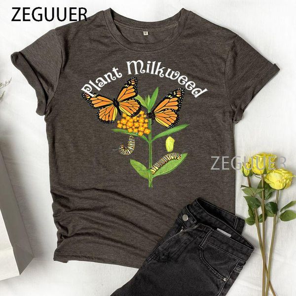 women's t-shirt plant milkweed monarch butterfly print woman's tshirt short sleeve harajuku round neck t shirt streetwear 90s hip, White
women's t-shirt plant milkweed monarch butterfly print woman's tshirt short sleeve harajuku round neck t shirt streetwear 90s hip, White