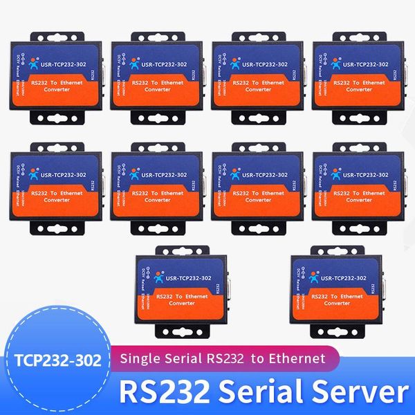 smart home control 10pcs usr-tcp232-302 rs232 to ethernet converters udp tcp ip server client module supportdhcp/dns built-in webage virtual