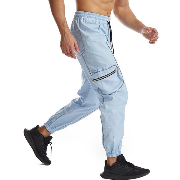 men's pants reflective multi-pocket casual overalls autumn jogger jogging sports woven plus size, Black
men's pants reflective multi-pocket casual overalls autumn jogger jogging sports woven plus size, Black