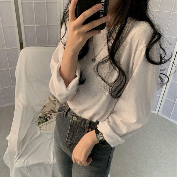 women's t-shirt t-shirts harajuku woman tshirts t shirt 2021 solid color long-sleeved loose wholesale, White
women's t-shirt t-shirts harajuku woman tshirts t shirt 2021 solid color long-sleeved loose wholesale, White