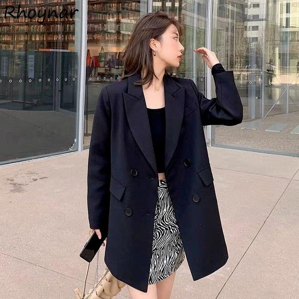 women's suits & blazers solid women leisure loose vintage double breasted all-match fashion streetwear office lady outwear cozy korean, White;black
women's suits & blazers solid women leisure loose vintage double breasted all-match fashion streetwear office lady outwear cozy korean, White;black