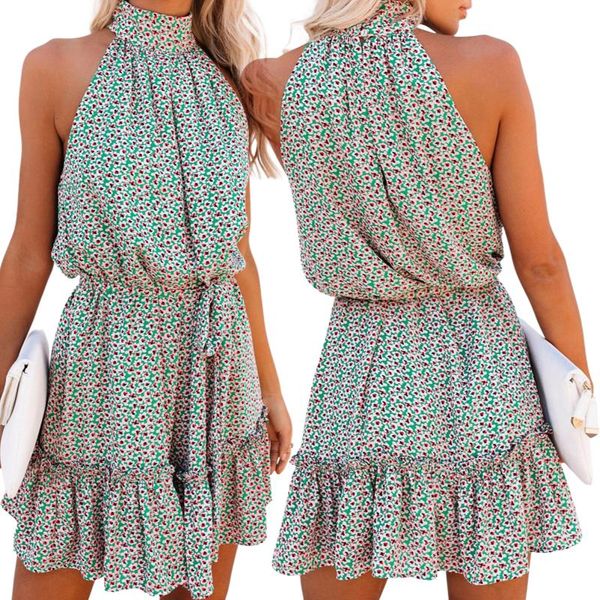 casual dresses 2021 women summer dress, floral print halter mock-neck sleeveless slim-waist ruffled skirt for girls, green, Black;gray
casual dresses 2021 women summer dress, floral print halter mock-neck sleeveless slim-waist ruffled skirt for girls, green, Black;gray
