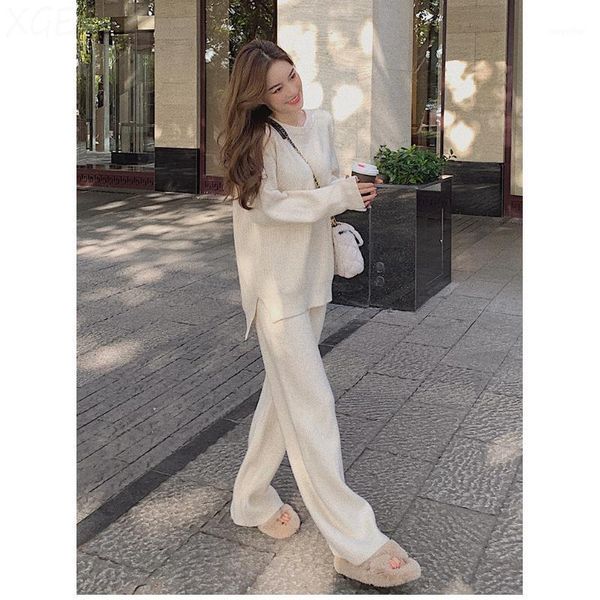 two piece set pullover sweater knit tracksuit women high waist straight pants suit spring clothes women's tracksuits, Gray
two piece set pullover sweater knit tracksuit women high waist straight pants suit spring clothes women's tracksuits, Gray
