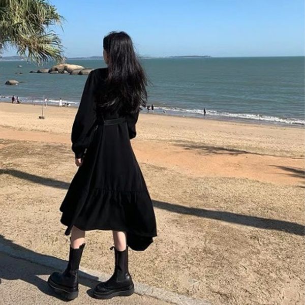 feminine dark mid-length soft wind dressed in autumn 2021 new design irregular lapel long sleeve female street dress #6591 h2eq, Black;gray
feminine dark mid-length soft wind dressed in autumn 2021 new design irregular lapel long sleeve female street dress #6591 h2eq, Black;gray