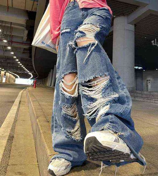 spring and autumn women ripped high waist loose straight pants wide leg jeans y2k street jean femme streetwear 211129, Blue
spring and autumn women ripped high waist loose straight pants wide leg jeans y2k street jean femme streetwear 211129, Blue