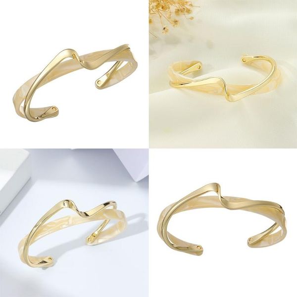 bangle fashion unique women girls geometric golden white shellfish board open bracelet bend metal, Black
bangle fashion unique women girls geometric golden white shellfish board open bracelet bend metal, Black