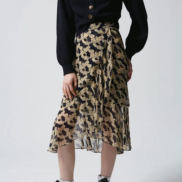 2021 spring and summer new retro wild cashew print irregular hem folds mid-length skirt women rpcb, Black
2021 spring and summer new retro wild cashew print irregular hem folds mid-length skirt women rpcb, Black