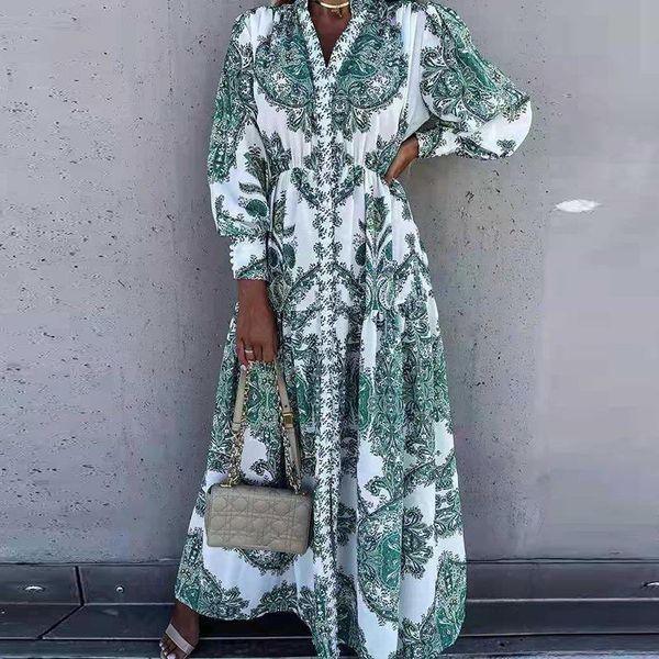 casual dresses single breasted long sleeve dress women autumn fashion floral printing v-neck ladies elegant big swing, Black;gray
casual dresses single breasted long sleeve dress women autumn fashion floral printing v-neck ladies elegant big swing, Black;gray