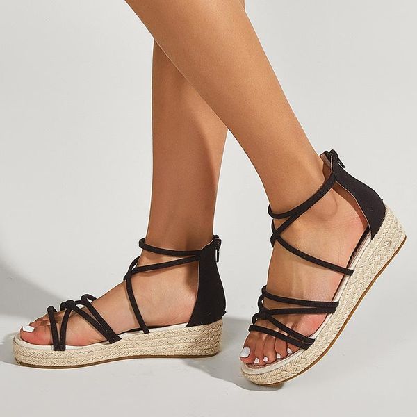 sandals women platform summer solid color peep toe high heel buckle casual ladies footwear round wedges beach shoes 2021, Black
sandals women platform summer solid color peep toe high heel buckle casual ladies footwear round wedges beach shoes 2021, Black