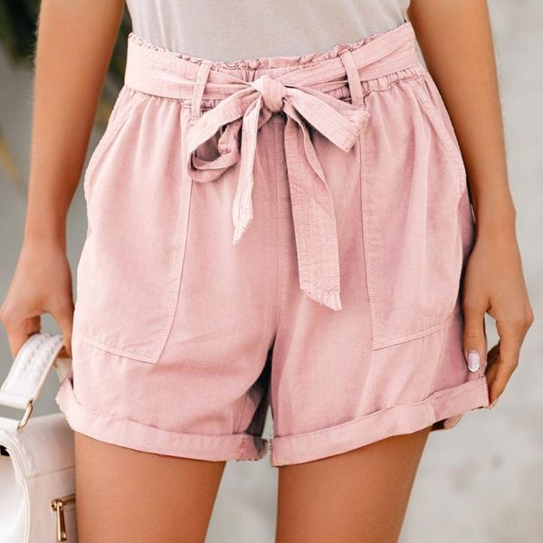 women's shorts loose solid women high drawstring pattern shortcasual trousers pantalones cortos de mujer, White;black
women's shorts loose solid women high drawstring pattern shortcasual trousers pantalones cortos de mujer, White;black
